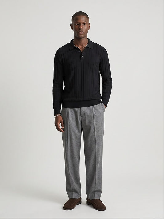 The Savoy Long-Sleeve Knit Polo