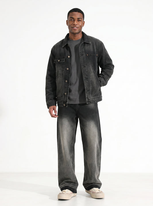 OBSIDIAN WIDE-LEG JEANS