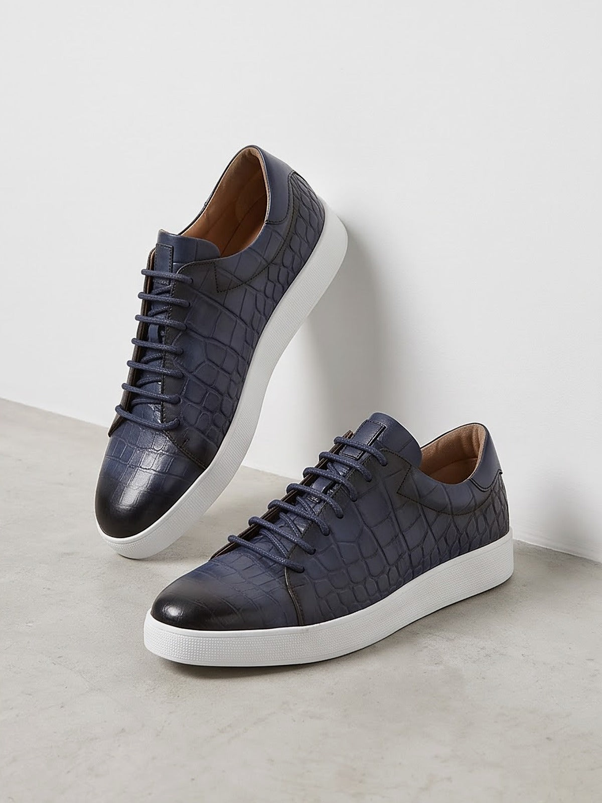 The Belgravia Leather Lace-Up - Blue - side