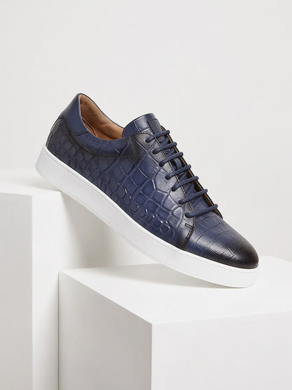 The Belgravia Leather Lace-Up - Blue - closeup