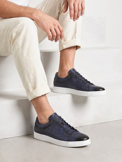The Belgravia Leather Lace-Up - Blue - back