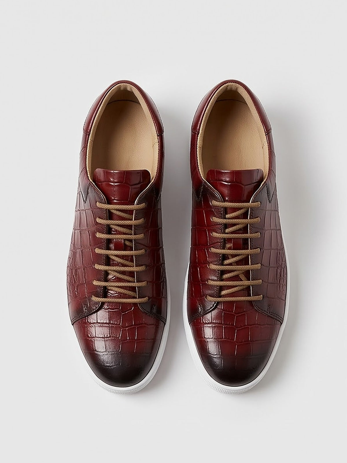 The Belgravia Leather Lace-Up - Burgundy - front
