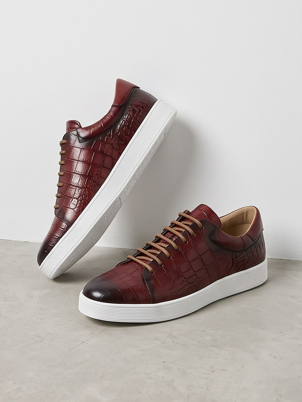 The Belgravia Leather Lace-Up - Burgundy - side