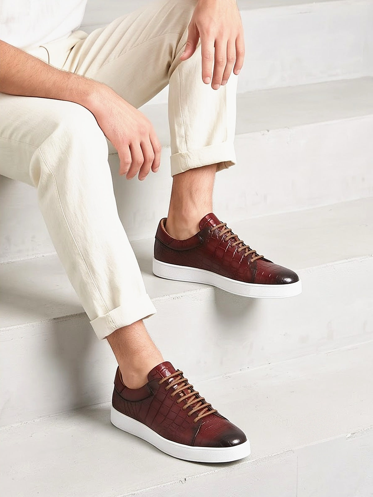The Belgravia Leather Lace-Up - Burgundy - back