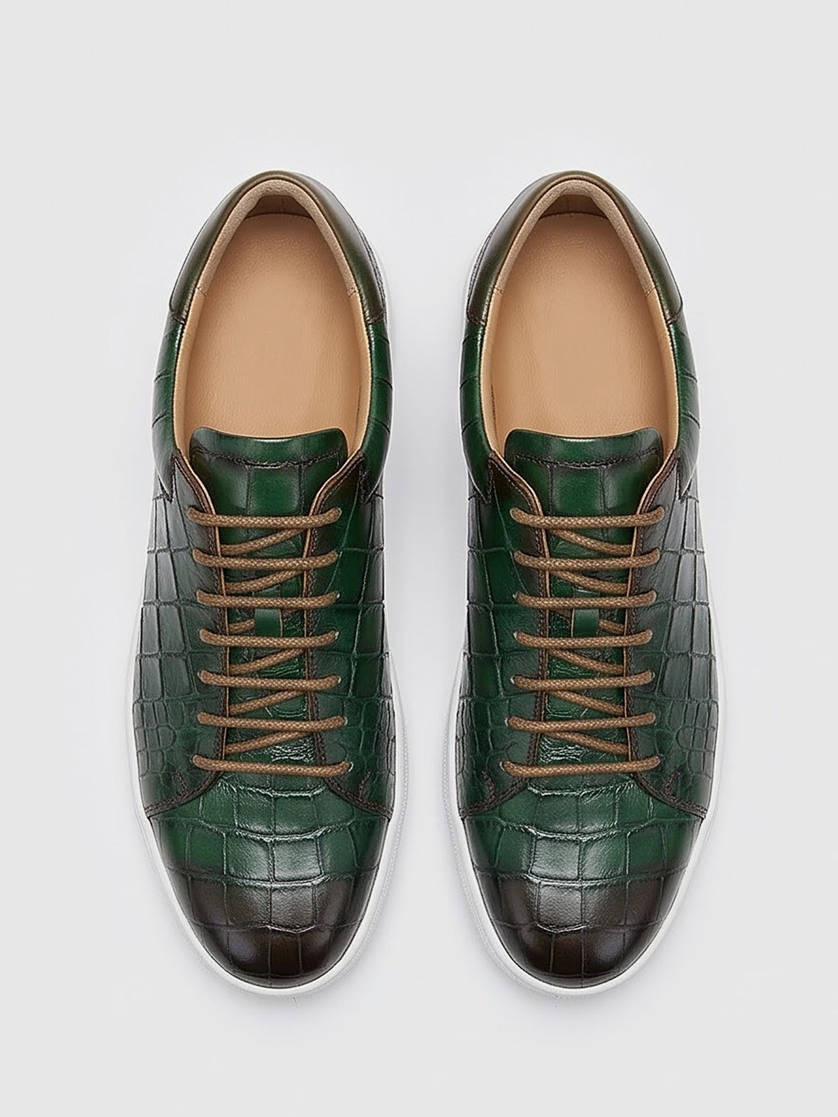The Belgravia Leather Lace-Up - Green - front