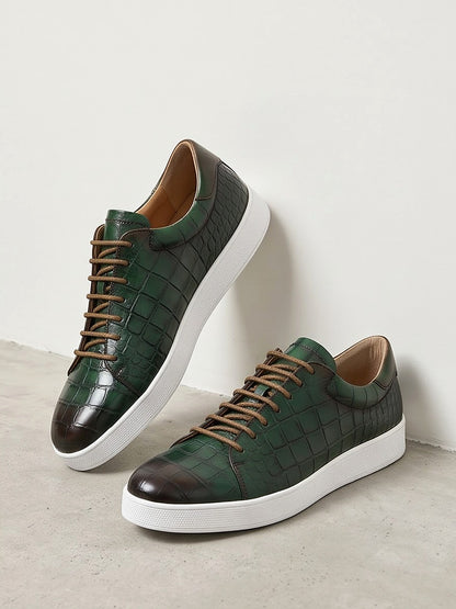 The Belgravia Leather Lace-Up - Green - side