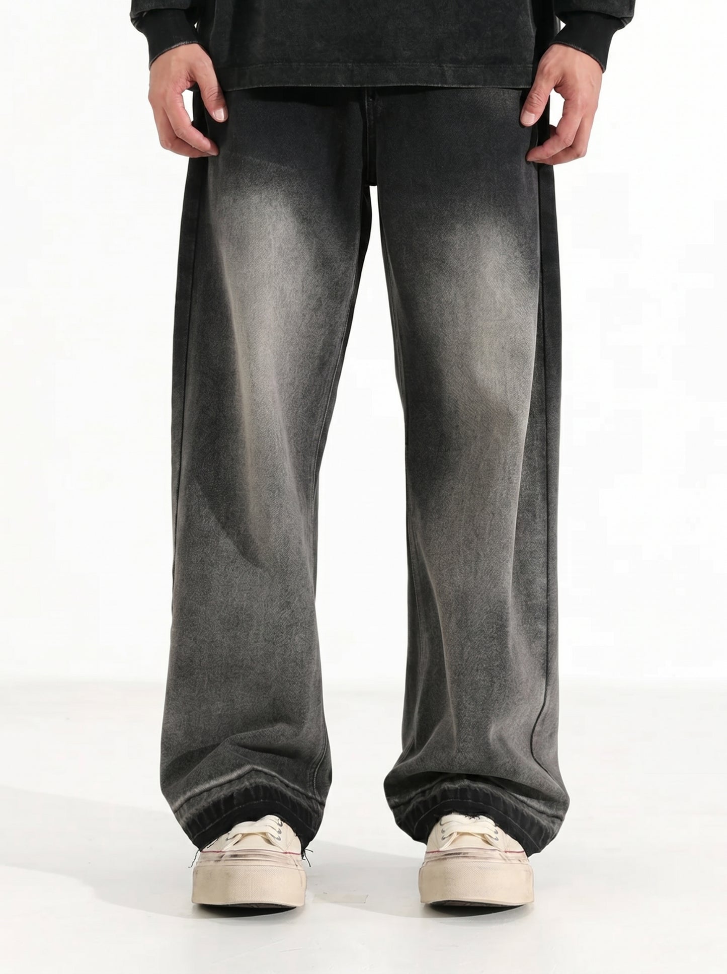 OBSIDIAN WIDE-LEG JEANS
