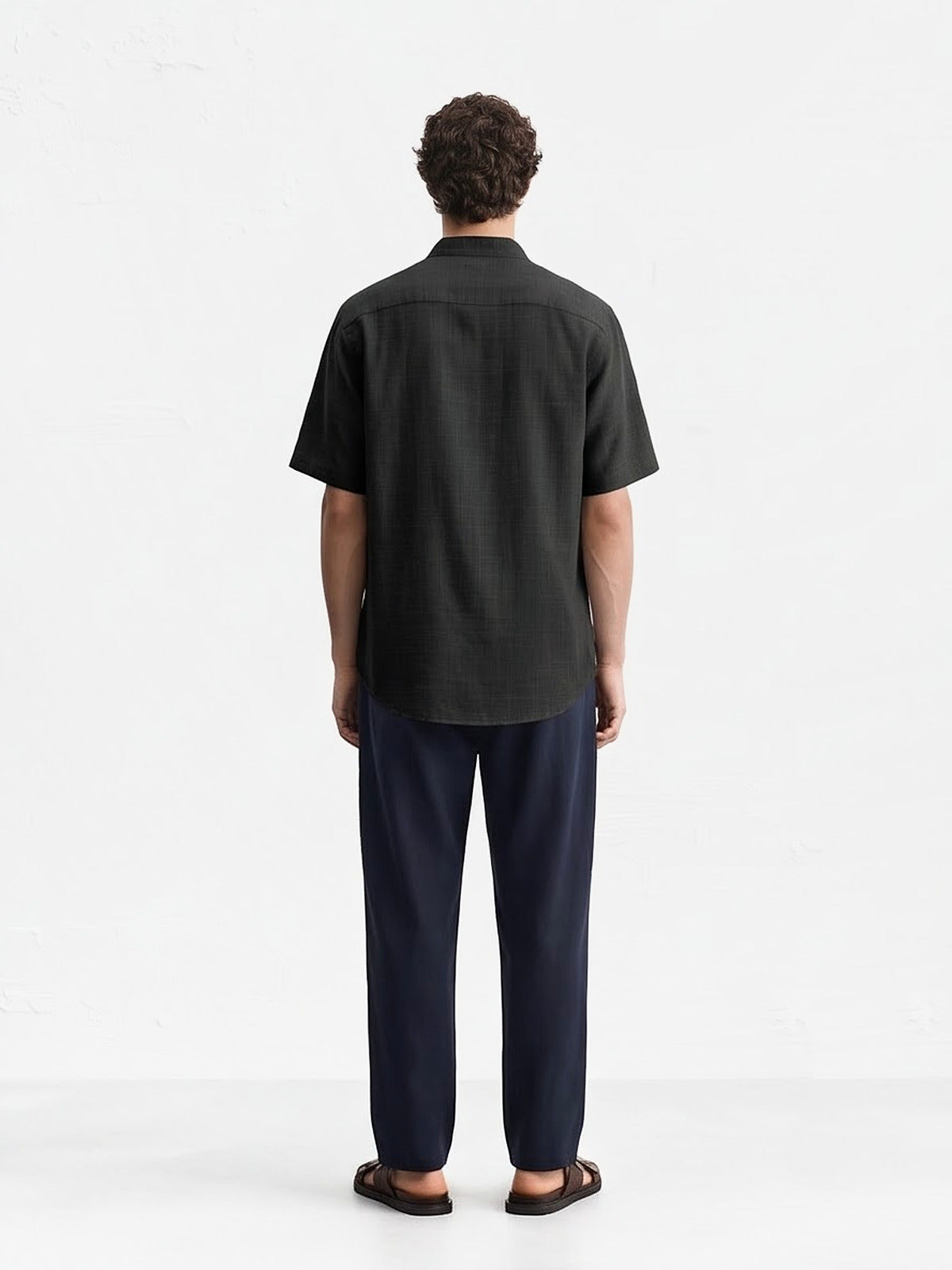 the-cannes-band-collar-shirt-black-4-back