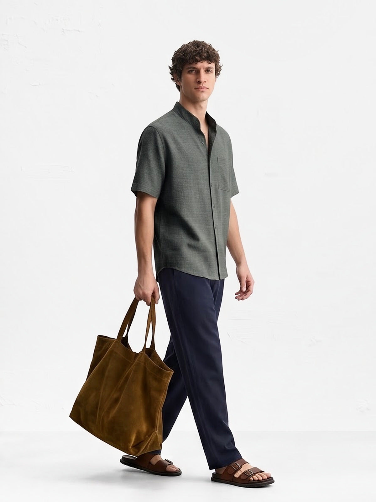 the-cannes-band-collar-shirt-slate-green-2-side