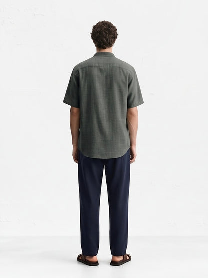 the-cannes-band-collar-shirt-slate-green-4-back