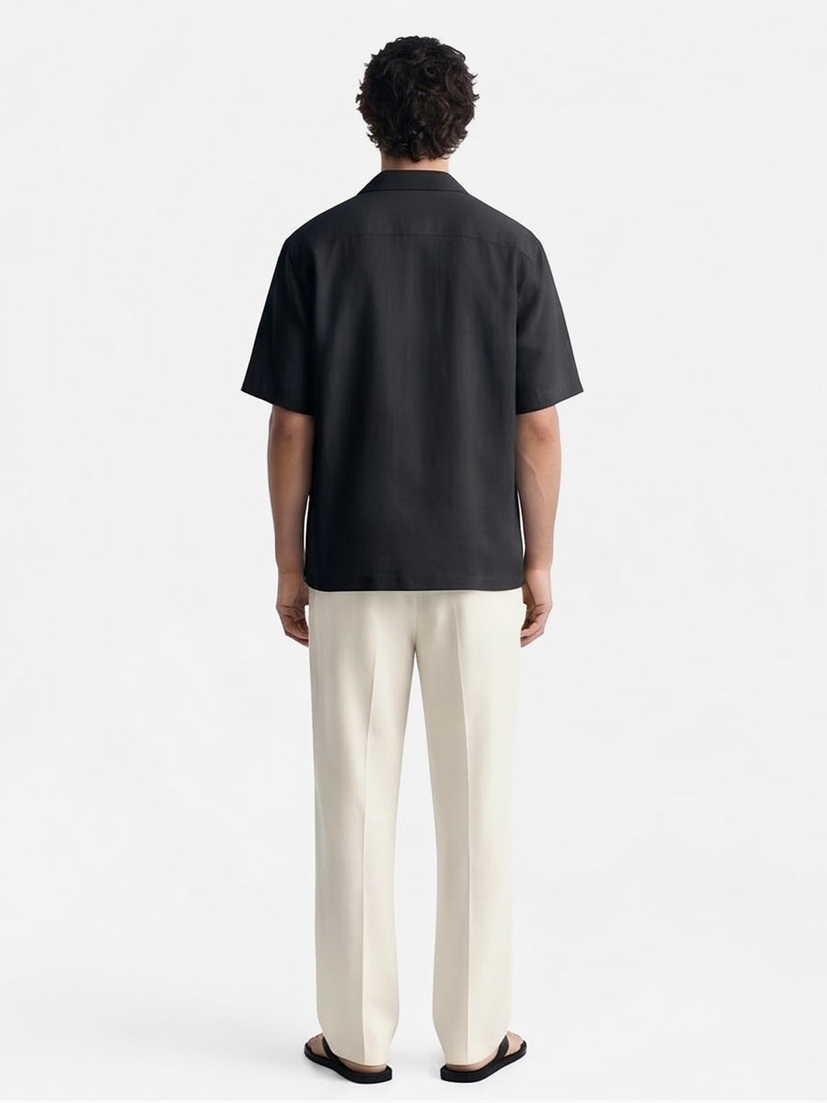 the-capri-linen-look-shirt-black-4-back