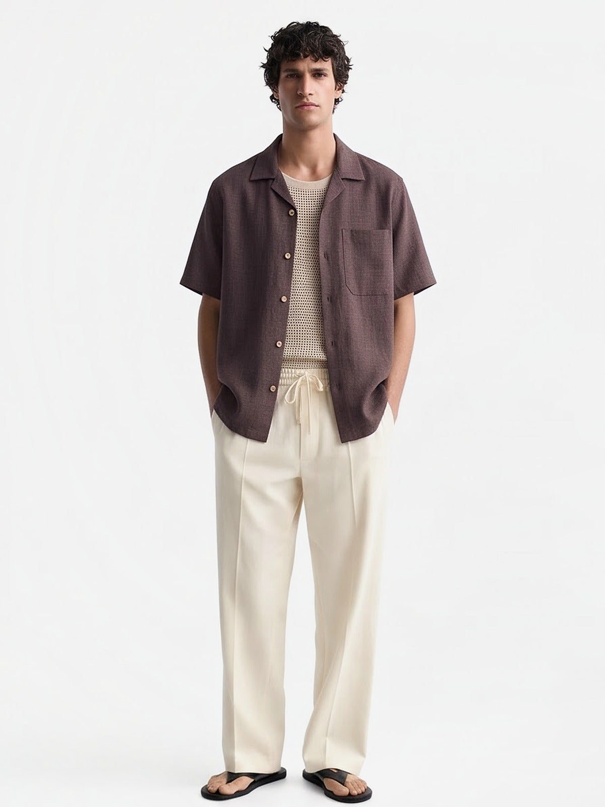 the-capri-linen-look-shirt-coffee-1-front