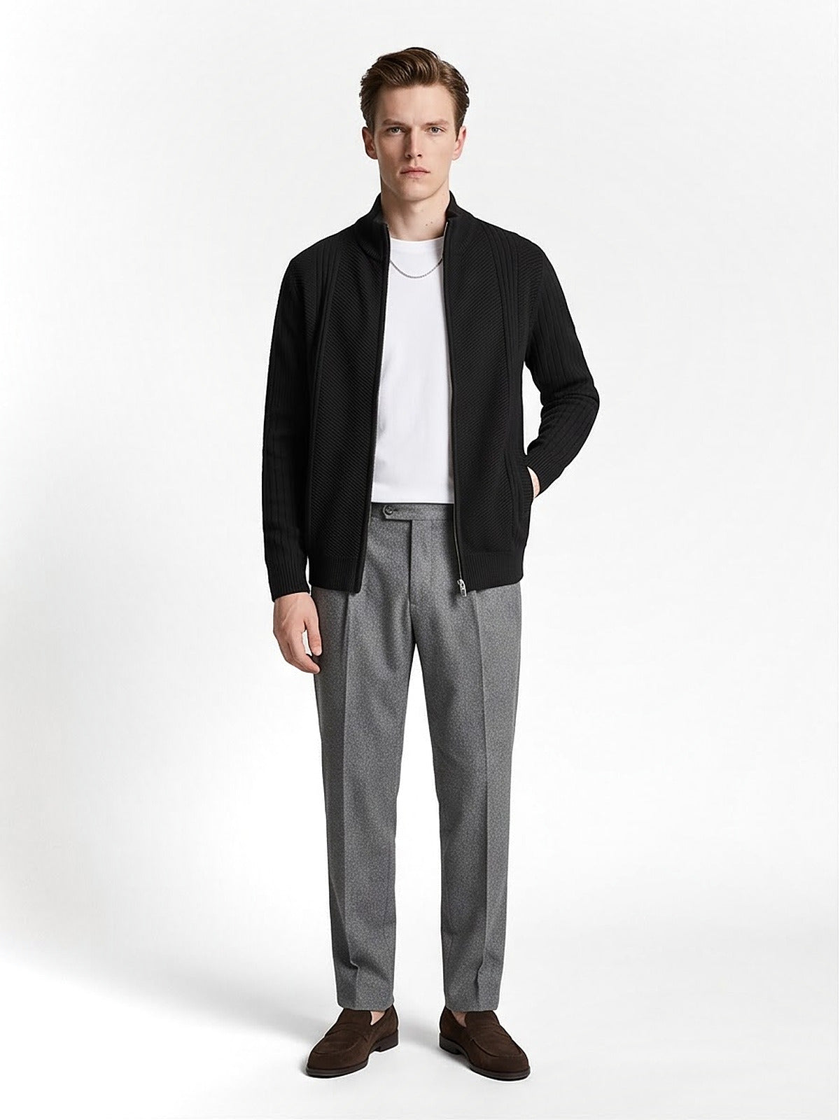 The Chamonix Zip Knit Cardigan