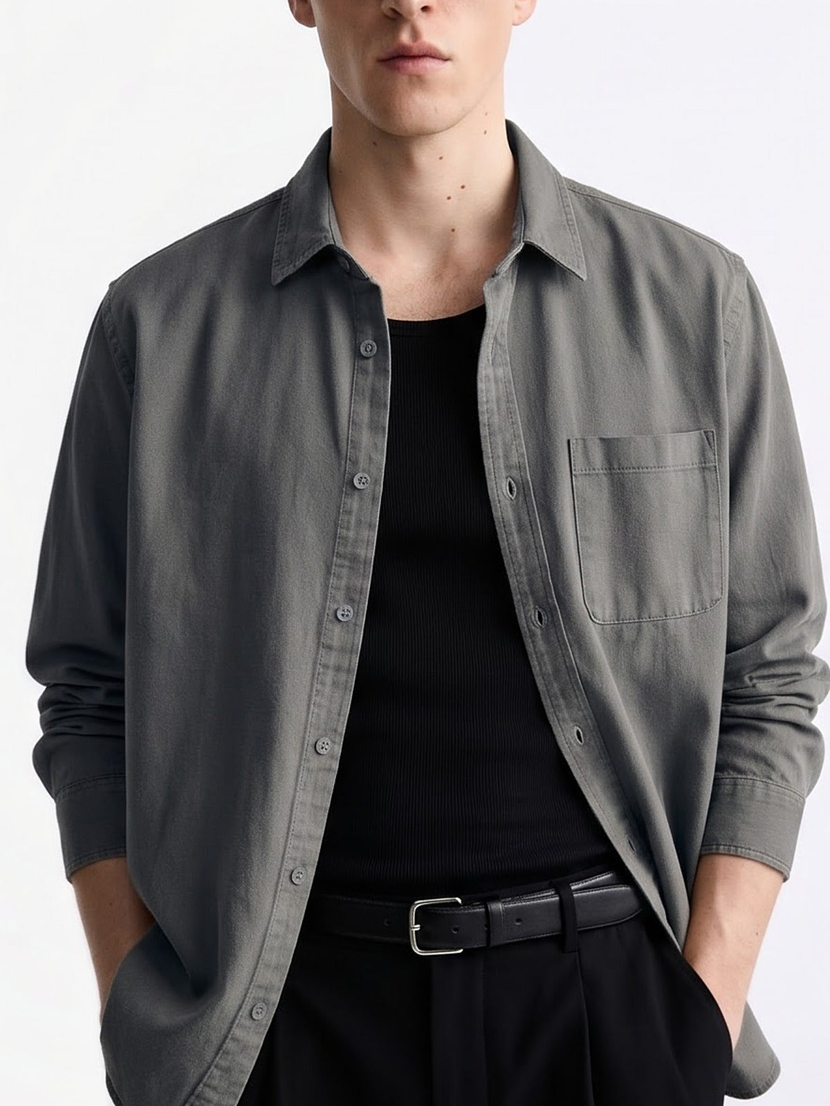 the-hampton-everyday-shirt-grey-3-closeup