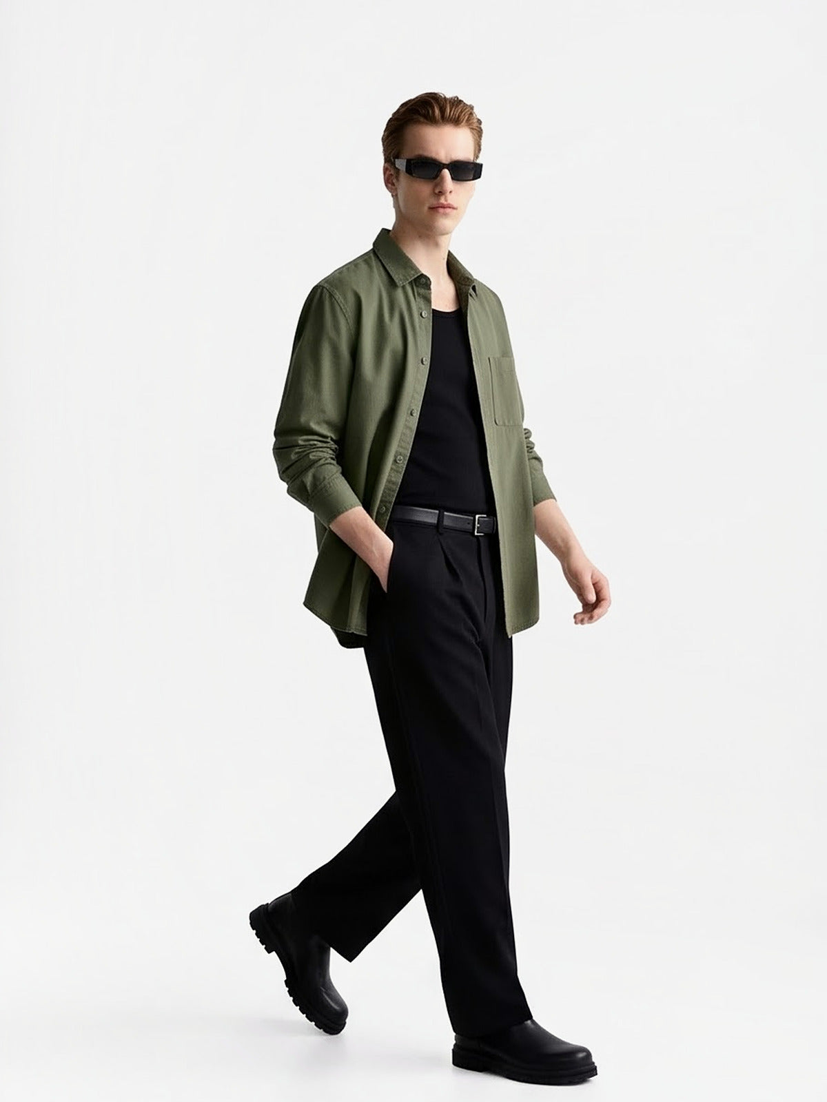 the-hampton-everyday-shirt-olive-2-side