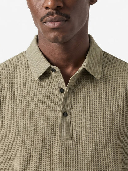 the-marbella-waffle-polo-khaki-3-closeup