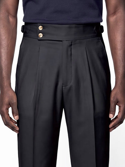 the-mayfair-pleated-trousers-black-3-closeup