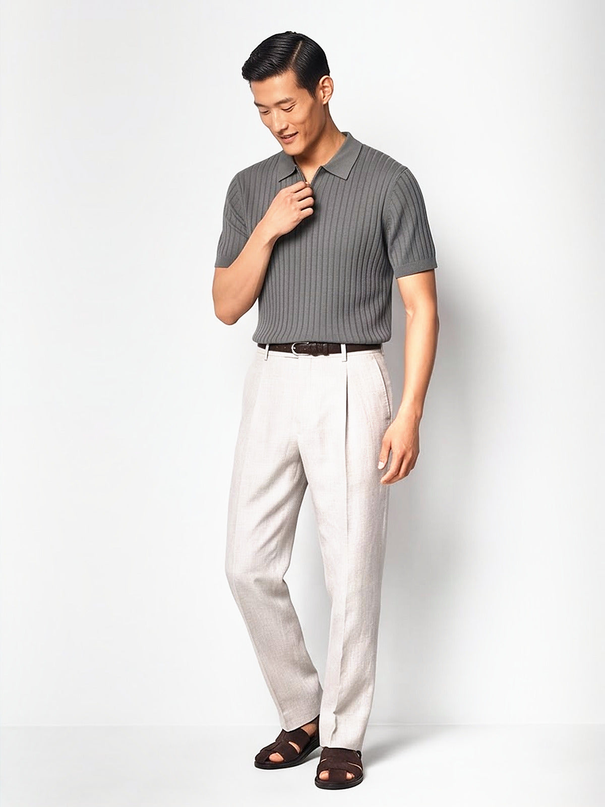 the-riviera-zip-knit-polo-grey-2-side