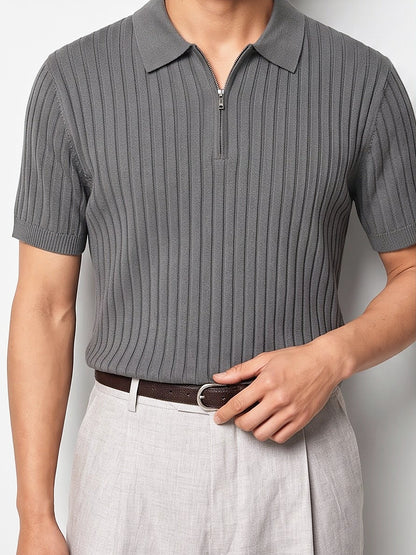the-riviera-zip-knit-polo-grey-3-closeup