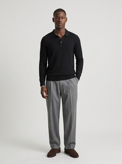 The Savoy Long-Sleeve Knit Polo