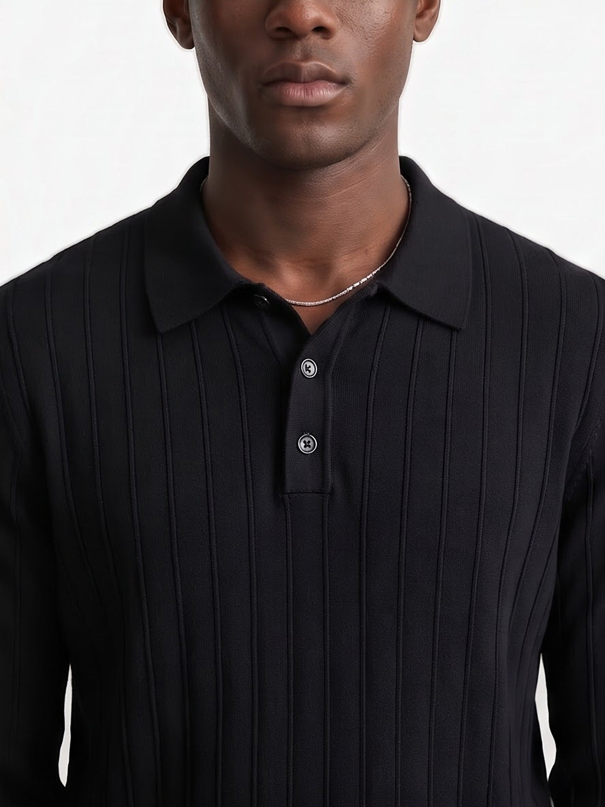the-savoy-knit-polo-black-3-closeup