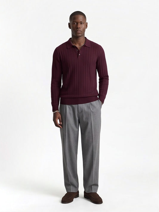 The Savoy Long-Sleeve Knit Polo