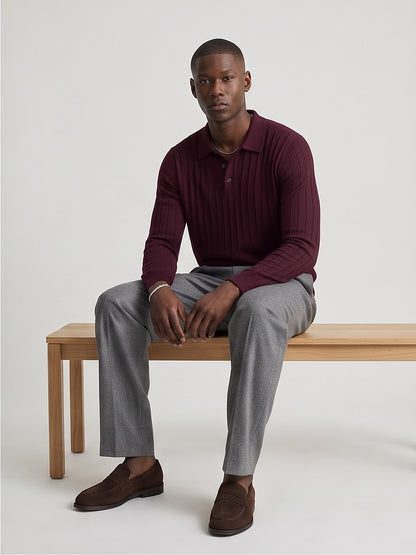 The Savoy Long-Sleeve Knit Polo