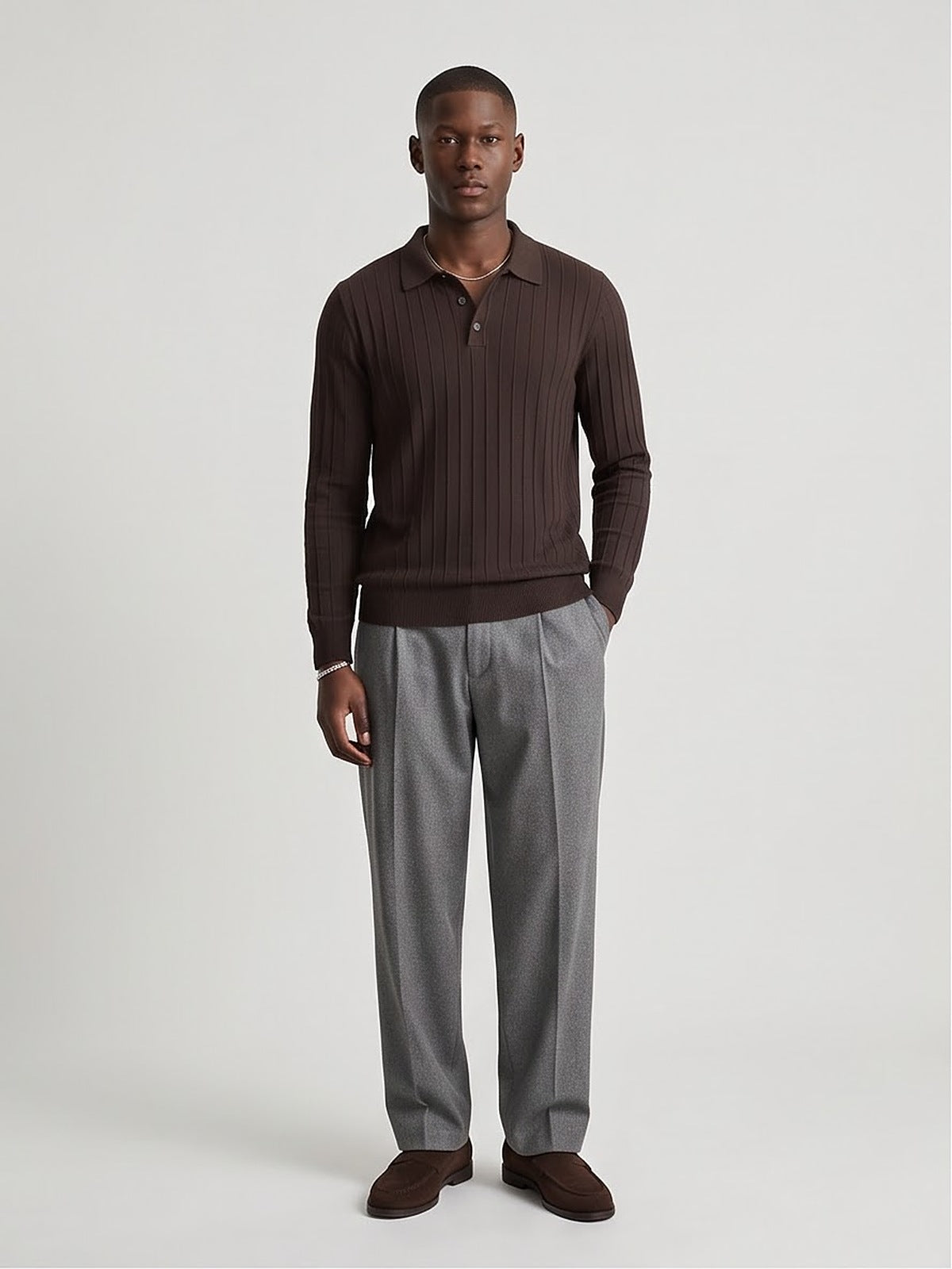 The Savoy Long-Sleeve Knit Polo