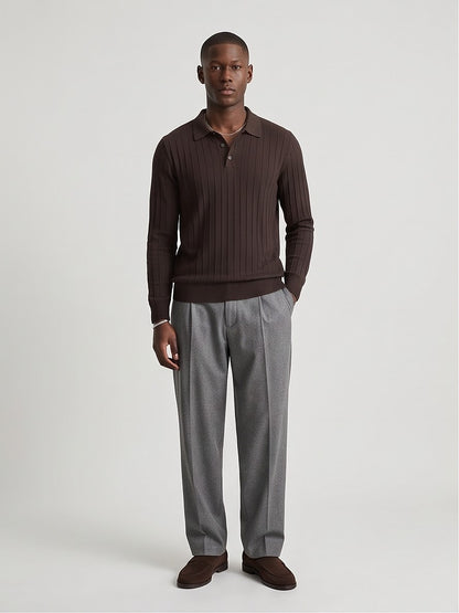 The Savoy Long-Sleeve Knit Polo