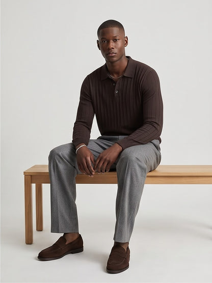 The Savoy Long-Sleeve Knit Polo