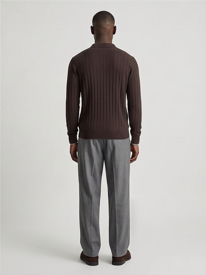 The Savoy Long-Sleeve Knit Polo