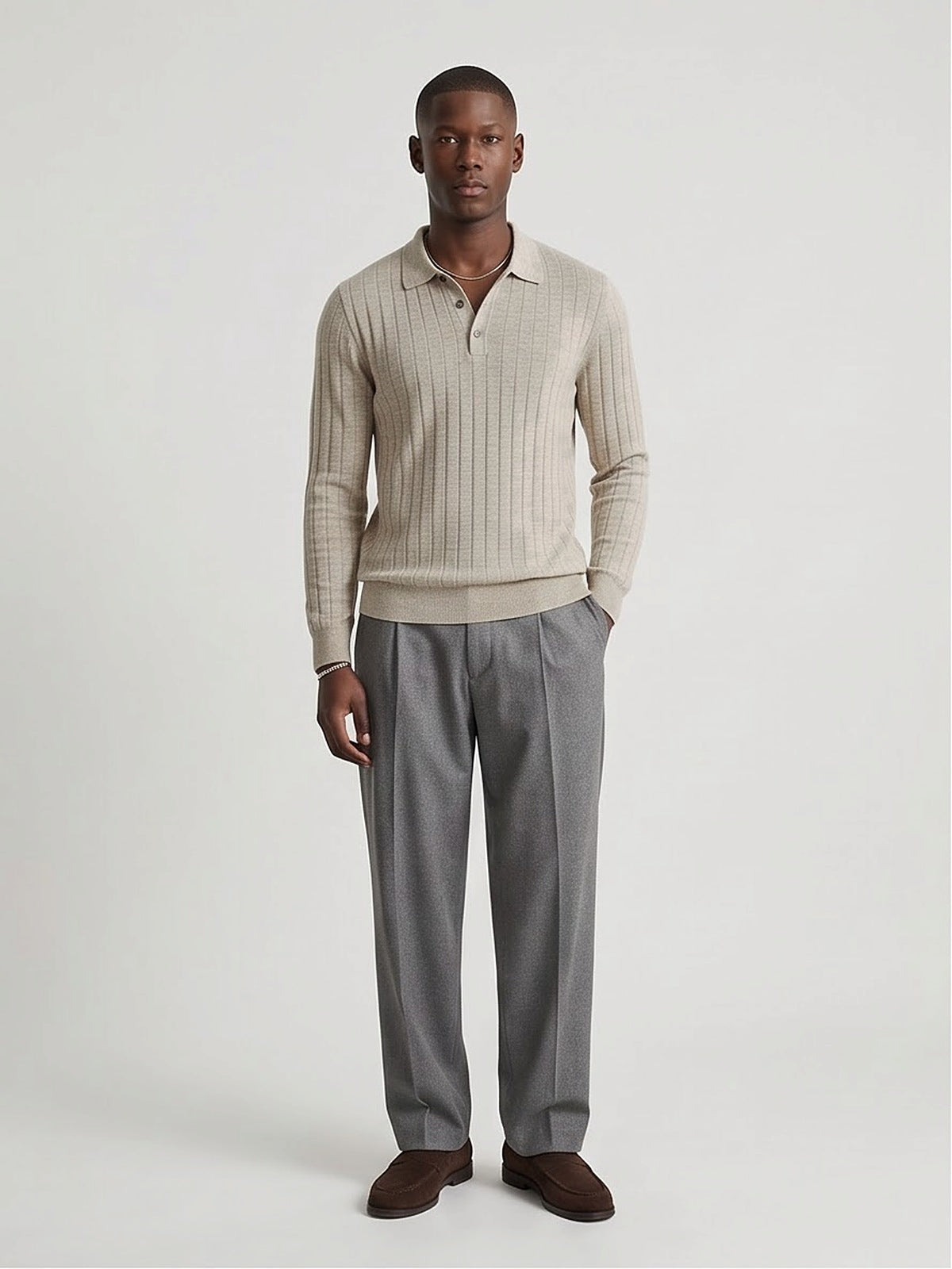The Savoy Long-Sleeve Knit Polo