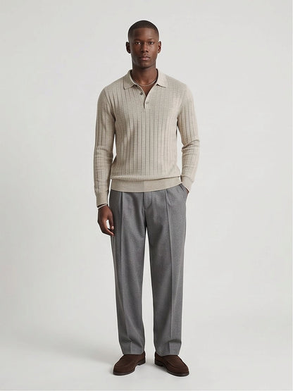 The Savoy Long-Sleeve Knit Polo