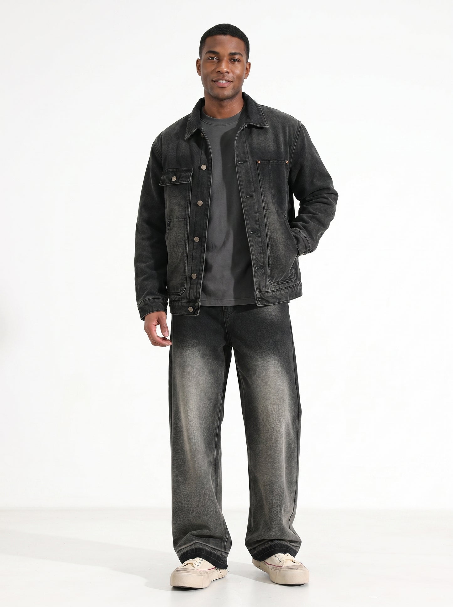 OBSIDIAN WIDE-LEG JEANS