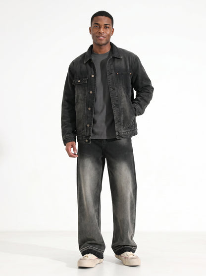 OBSIDIAN WIDE-LEG JEANS