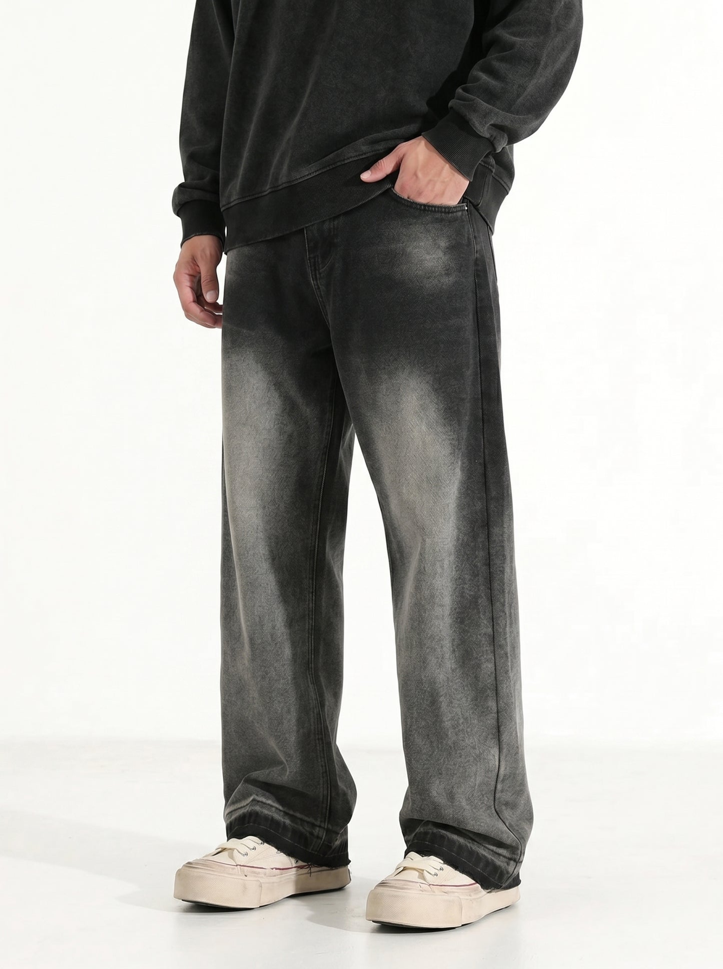 OBSIDIAN WIDE-LEG JEANS